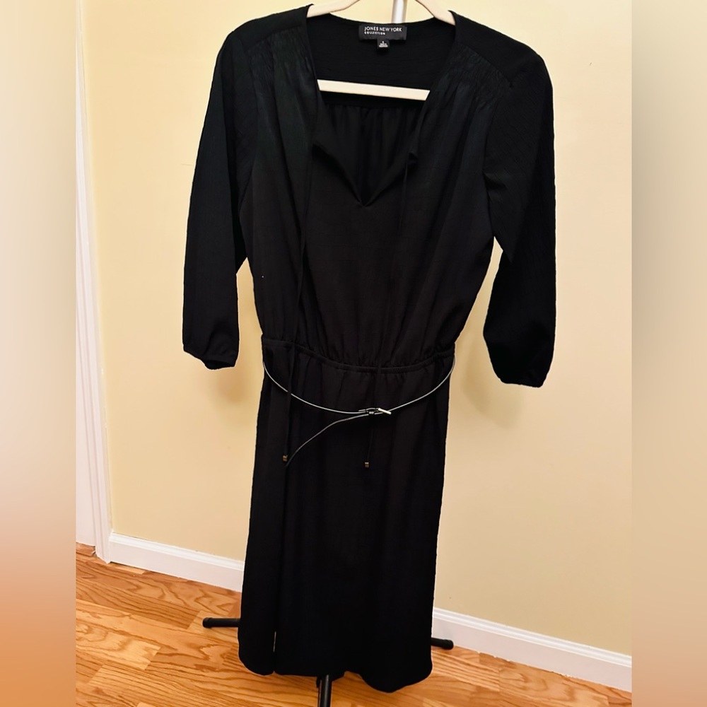 Jones New York Black Textured Dress Size 4